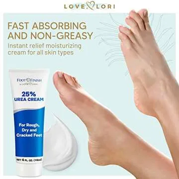 Urea Cream 20% Extra Moisturizing For Severe Dry Cracked Skin On Feet, Hands & Elbows - Keratolytic Emollient For Intensive Fast Healing 4 oz.