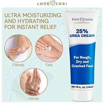Urea Cream 20% Extra Moisturizing For Severe Dry Cracked Skin On Feet, Hands & Elbows - Keratolytic Emollient For Intensive Fast Healing 4 oz.
