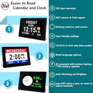 19 Alarms Talking Digital Clock for Seniors with Reminders