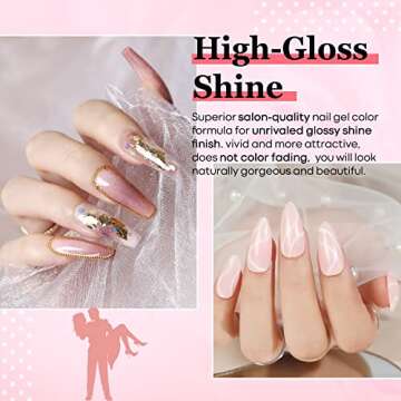 modelones Gel Nail Polish Set - 6 Colors Nude Pink Gel Polish All Seasons Set Soak Off LED Gray Gel Nail Art Manicure Kit, Salon DIY at Home Holiday Gift for Women Girl