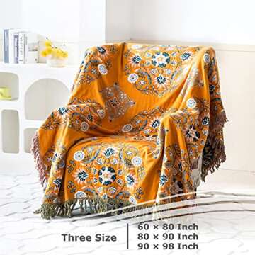 Soft Cotton Boho Throw Blanket for All Seasons