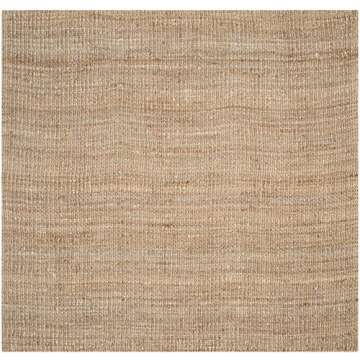 SAFAVIEH Natural Fiber Collection Area Rug - 8' Square, Natural, Handmade Chunky Textured Jute 0.75-...