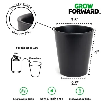 Grow Forward Premium Wheat Straw Cups Set - Eco-Friendly Tumblers