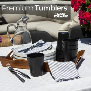 Grow Forward Premium Wheat Straw Cups Set - Eco-Friendly Tumblers