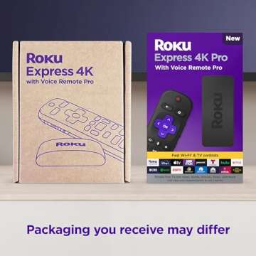 Roku Express 4K Pro with Voice Remote Pro - Roku Streaming Device 4K/HDR, Rechargeable Roku Remote, ...
