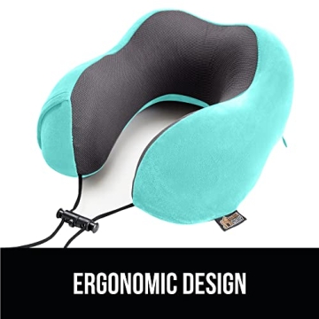 Gorilla Grip Memory Foam Travel Neck Pillow - Ergonomic Support