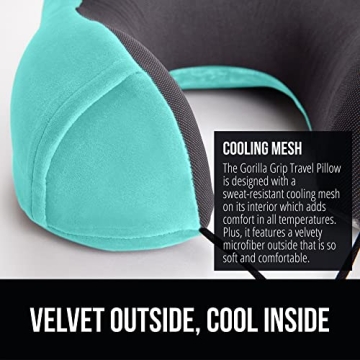Gorilla Grip Memory Foam Travel Neck Pillow - Ergonomic Support