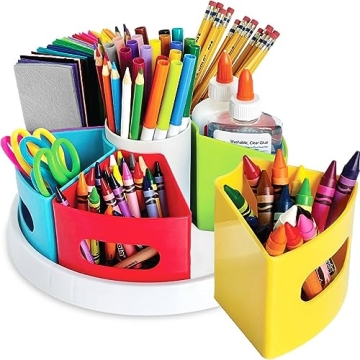 Hapinest Rotating Art Supply Organizer for Kids Storage Solution