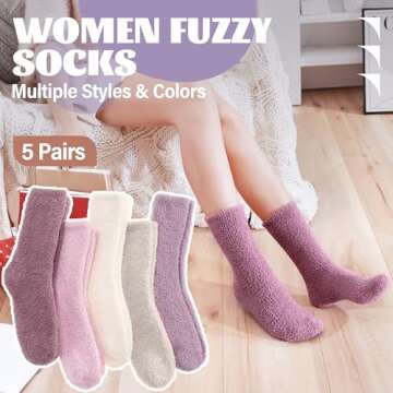 ANTSANG Fuzzy Slipper Socks for Women Men Fluffy Warm Winter Socks Valentines Galentines Day Christm...