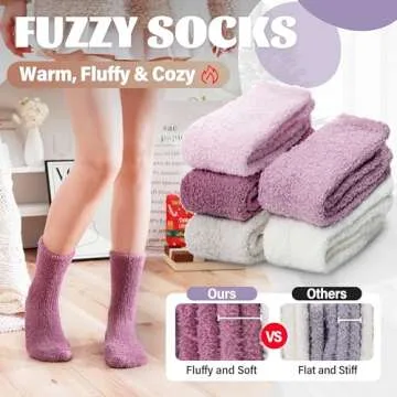 ANTSANG Fuzzy Slipper Socks for Women Men Fluffy Warm Winter Socks Valentines Galentines Day Christmas Gift Stocking Stuffers 5 Pairs(Claret/Purple/Pink,M)