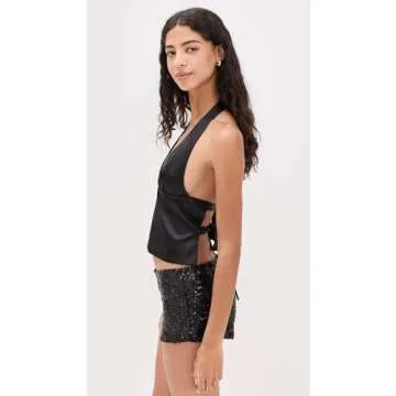 Elegant Lioness Opulence Halter Top in Black - Shop Now!