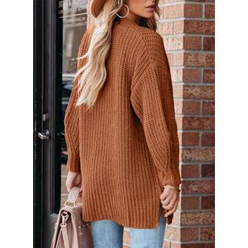 SHEWIN Cardigan Sweaters for Women Casual Long Sleeve Button Down Lightweight Long Cardigans Soft Cable Knit Sweater Spring Outfits for Women 2025 B Brown Small