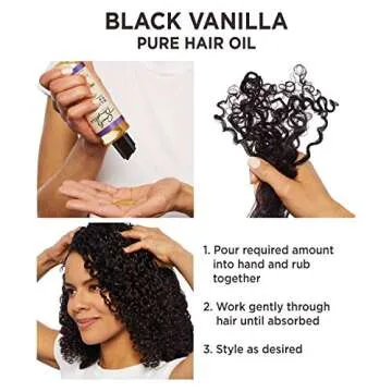 Carol's Daughter Black Vanilla Pure Hair Oil for Curly, Wavy or Natural Hair, Hot Oil Treatment & Deep Conditioning Treatment for Dry, Dull or Brittle Hair, 4.3 Fl Oz