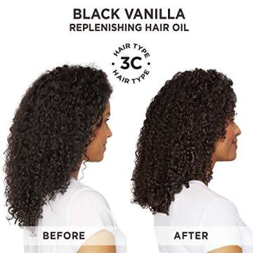 Carol's Daughter Black Vanilla Pure Hair Oil for Curly, Wavy or Natural Hair, Hot Oil Treatment & Deep Conditioning Treatment for Dry, Dull or Brittle Hair, 4.3 Fl Oz