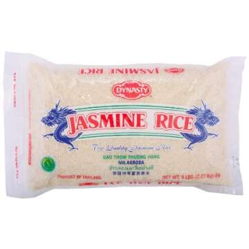 Dynasty Jasmine Rice, 5-pounds (Pack of 3) for Flavorful Dishes