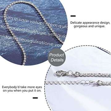 Relbcy Boho Rhinestone Waist Chain Belly Body Chain Rave Body Jewelry Nightclub Waist Chains for Women and Girls (1 Layer Silver)