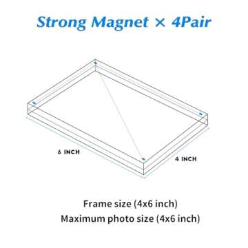 JUOIFIP Clear Magnetic Photo Frames,Double Side Freestanding Pic Frame for Desktop Display, Magnet F...
