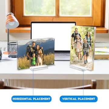 JUOIFIP Clear Magnetic Photo Frames,Double Side Freestanding Pic Frame for Desktop Display, Magnet Frame Bulk for Family,Office,Wedding