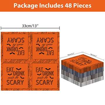 48pcs Halloween Napkins Witch Party Supplies Disposable