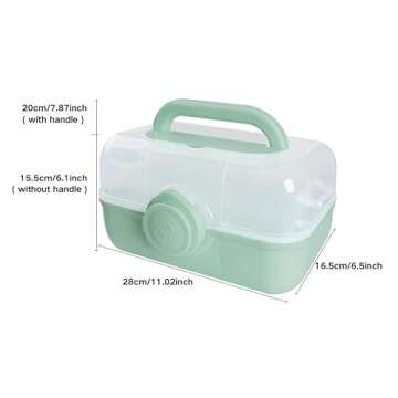 Mairuker Plastic Medical Storage Containers 3-Tier Fold Tray Medicine Box with Removable Pill Case F...