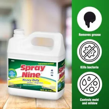 Spray Nine 26801 Heavy Duty Cleaner, Degreaser & Disinfectant for Kitchens, Bathrooms, Yard Equipment, Automotive & Industrial 1 Gallon (Pack of 1)