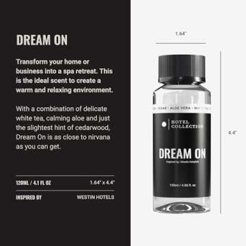 Aroma360 Hotel Collection Diffuser Oil-Dream On-Aromatherapy Essential Fragrance Oil-Luxury Hotel Inspired-White Tea, Cedarwood & Amber-120ML 4.1 Fl oz