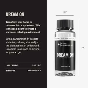 Aroma360 Hotel Collection Diffuser Oil-Dream On-Aromatherapy Essential Fragrance Oil-Luxury Hotel Inspired-White Tea, Cedarwood & Amber-120ML 4.1 Fl oz