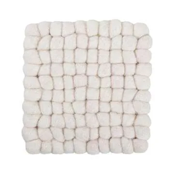 Square Felt Ball Coasters - Handcrafted Merino Wool Set of 5