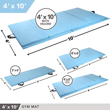Comfortable Folding Gym Mat for Home Workouts 4'x10'