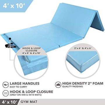 Comfortable Folding Gym Mat for Home Workouts 4'x10'