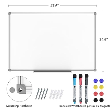 Lockways Magnetic White Board 48x36, Premium Erase Board