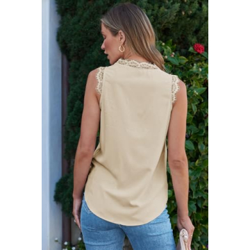 Elegant Women’s Lace V Neck Tank Top for Summer Style