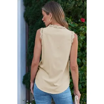 Elegant Women’s Lace V Neck Tank Top for Summer Style