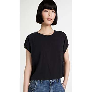 Free People Women's You Rock Tee, Black, S