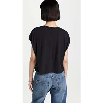 Free People Women's You Rock Tee, Black, S
