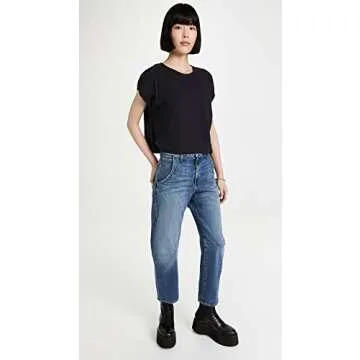 Free People Women's You Rock Tee, Black, S