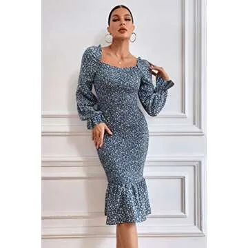 PRETTYGARDEN Women's Floral Midi Bodycon Dress for Maternity