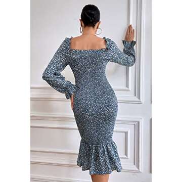 PRETTYGARDEN Women's Floral Midi Bodycon Dress for Maternity