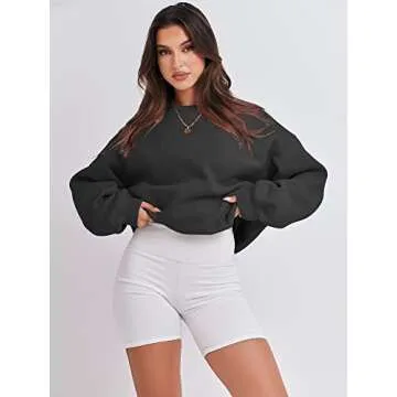 ANRABESS Women's Sweatshirts Hoodies Crewneck Oversized Fleece Pullover Sweaters Cute Top Y2K Teen Girls Preppy Clothes 2024