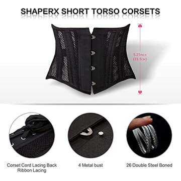 SHAPERX 26 Steel Boned Corset for Ultimate Waist Training