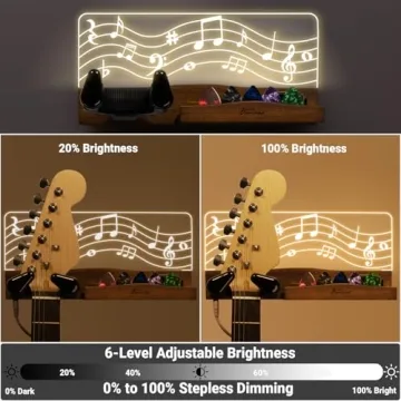 Guitar Wall Mount with LED Light Ideal for Guitar Lovers