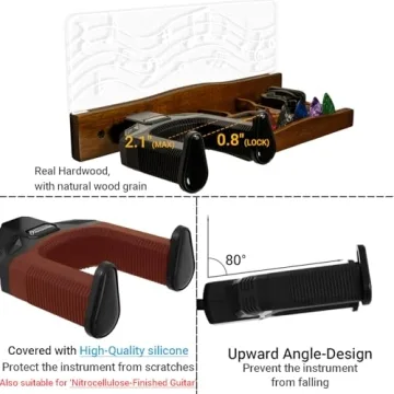 Guitar Wall Mount with LED Light Ideal for Guitar Lovers