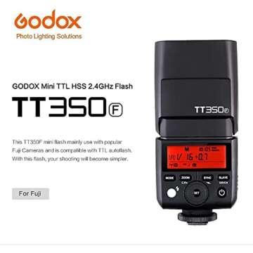 Godox TT350F 2.4G HSS 1/8000s TTL GN36 Speedlite for Fuji Cameras with EACHSHOT Filters