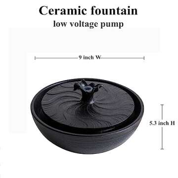 Ceramic Tabletop Water Fountain Feature for Indoor and Outdoor Home Decoration Table Desktop Office ...