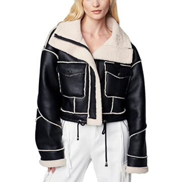 Stylish Women's Sherpa Bonded Moto Jacket by BLANKNYC