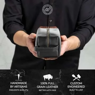 Premium Leather Toiletry Bag for Travel and Gifts