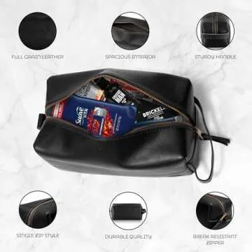 Premium Leather Toiletry Bag for Travel and Gifts
