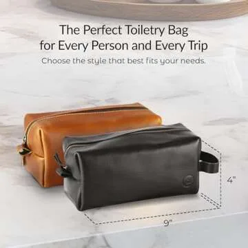 Premium Leather Toiletry Bag for Travel and Gifts