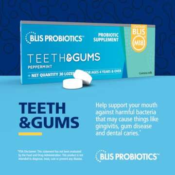 BLIS Teeth & Gums Oral Probiotics - 2.5 Billion Cfu Lozenges for Dental Health