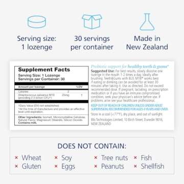 BLIS Oral Probiotics for Healthy Teeth & Gums - 30 Day Supply